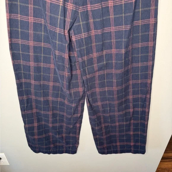 Madewell Corduroy Pleated Wide-Leg Pants in Windowpane - Blue Multi Plaid - Picture 8 of 11